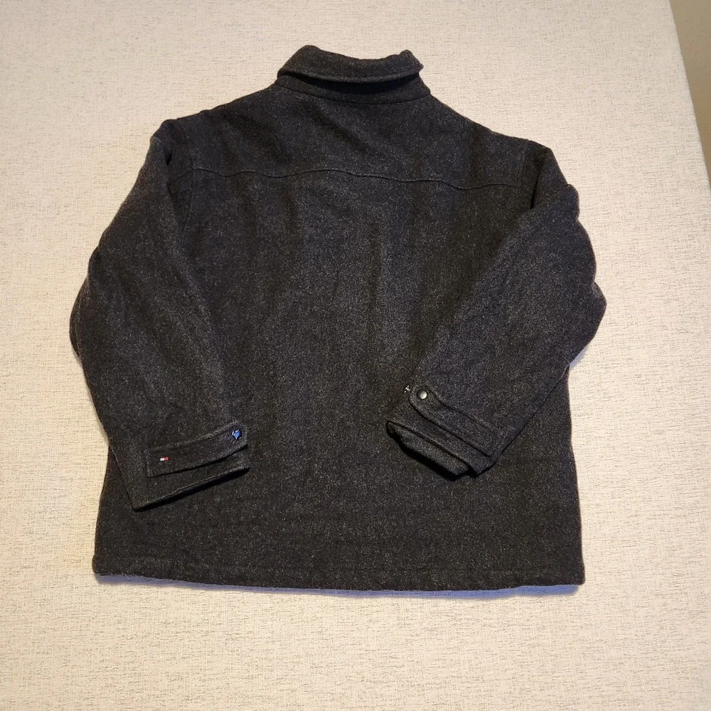 Tommy Hilfiger Field Jacket Mens XXL Charcoal Wool Blend Quilted KLG-LTK